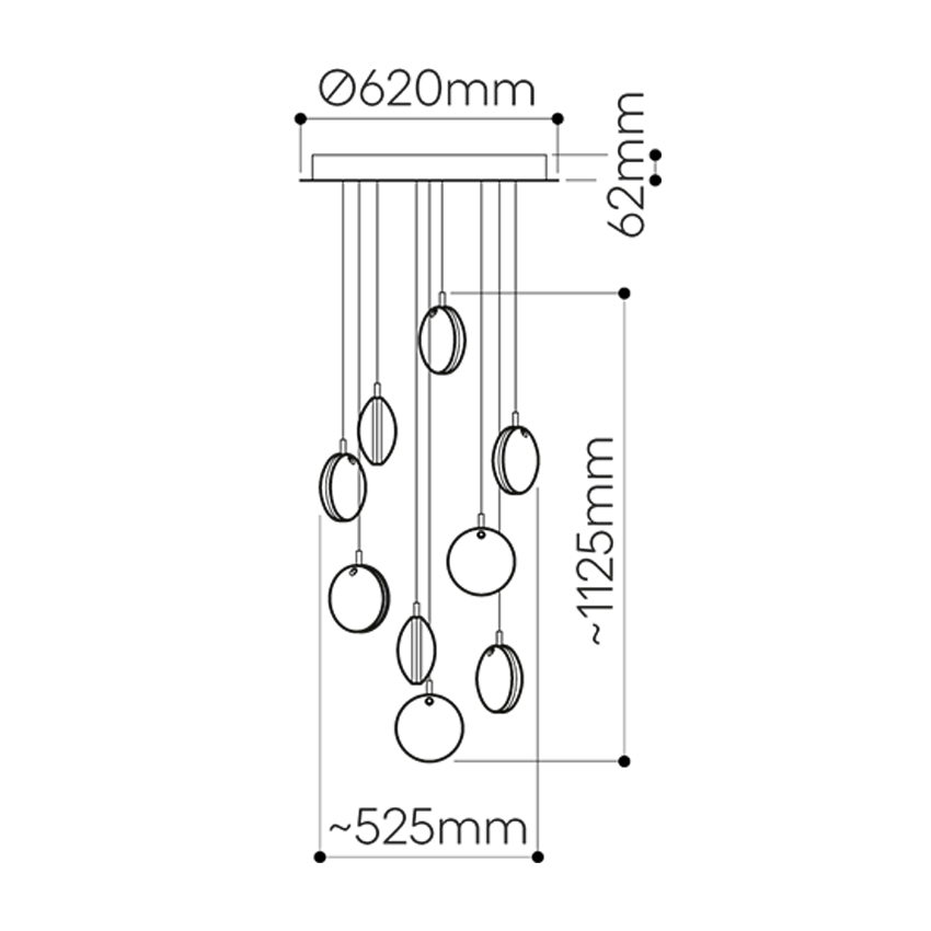 Lens 9 pcs Pendant Light