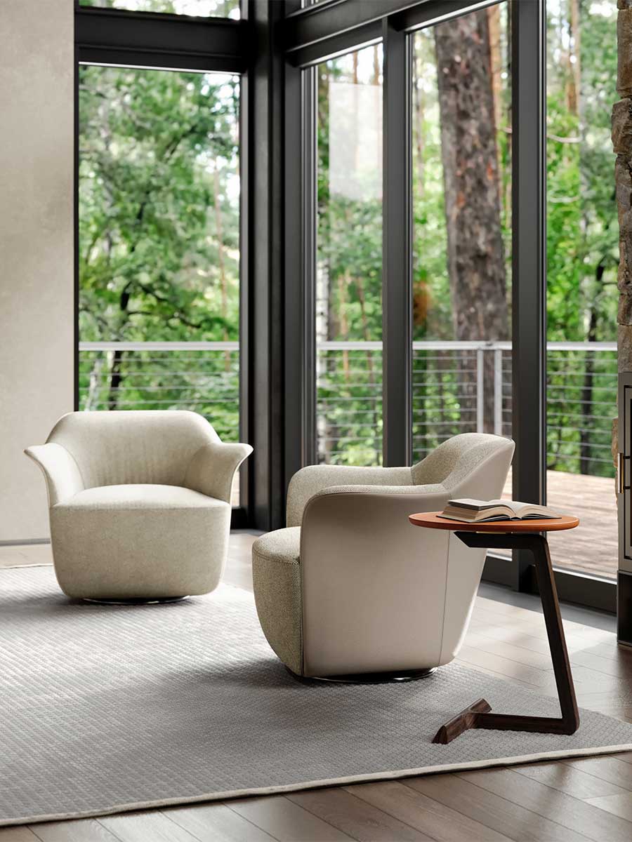 poltrona frau fidelio elliptical small table