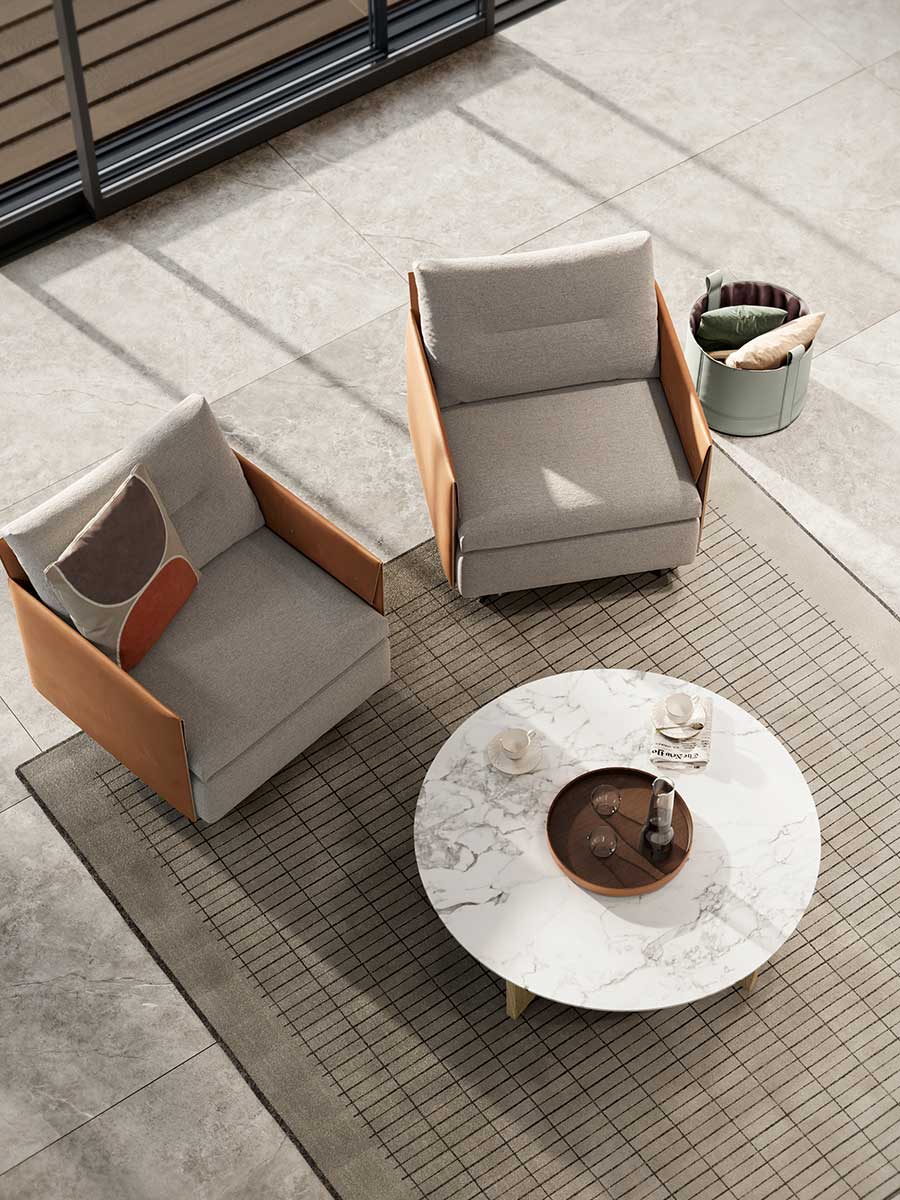 poltrona frau ilary wood base coffee table