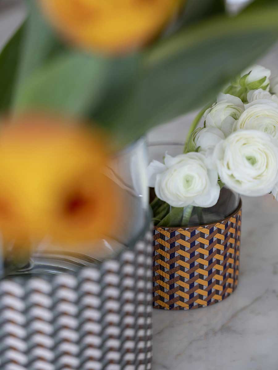 poltrona frau leather pot vase