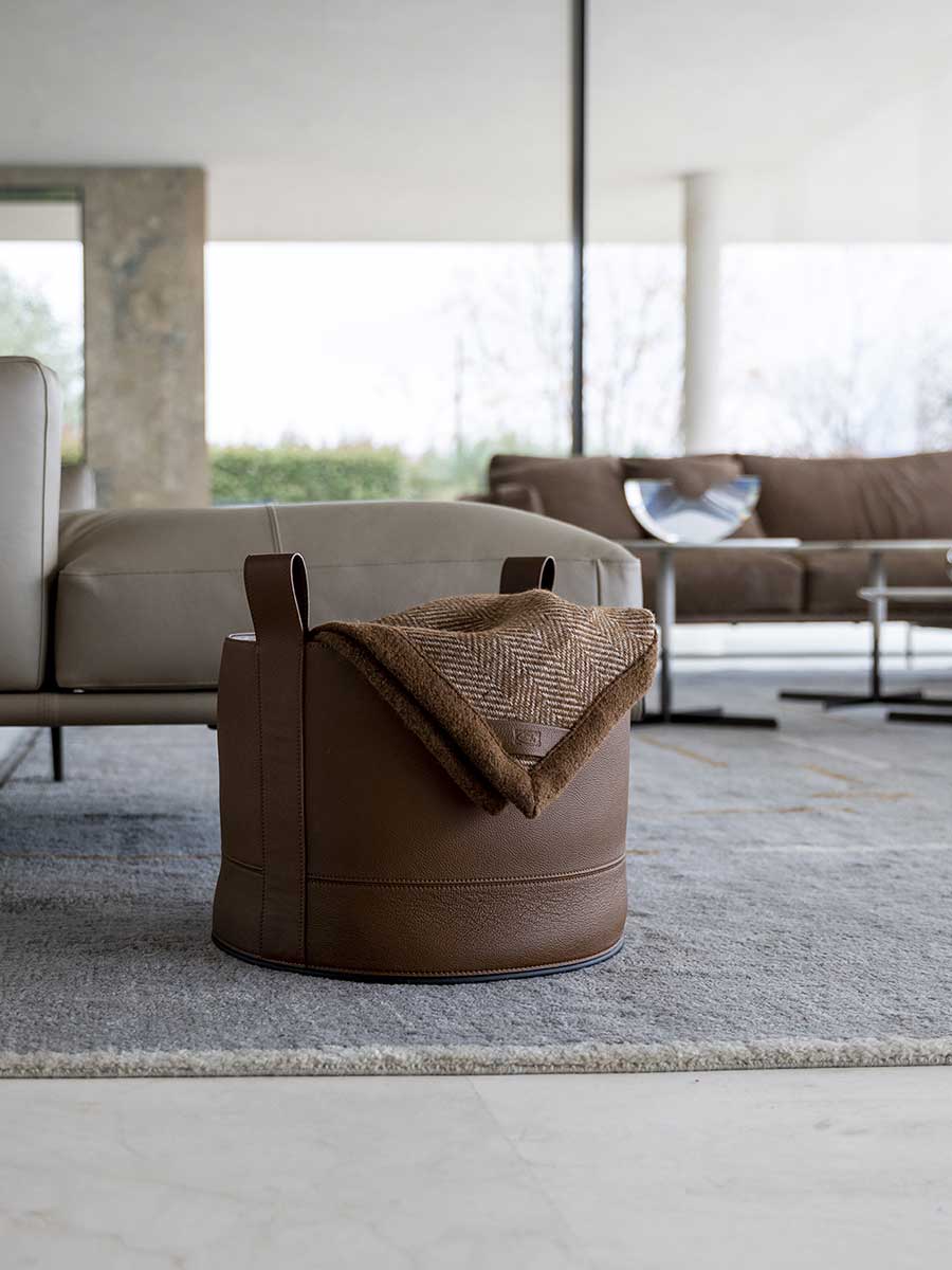 Leather Basket Basket