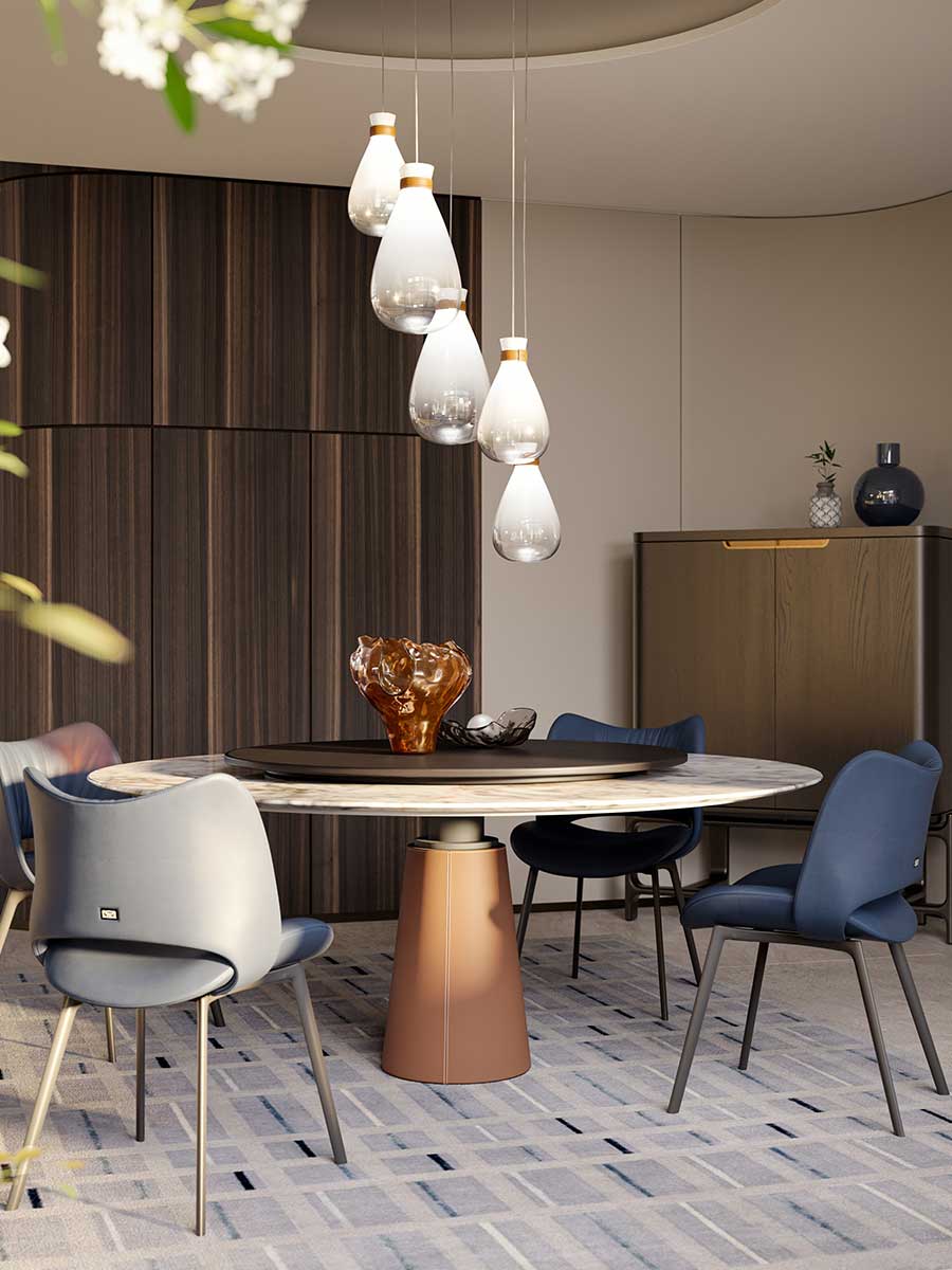 Mesa Due Table With Lazy Susan