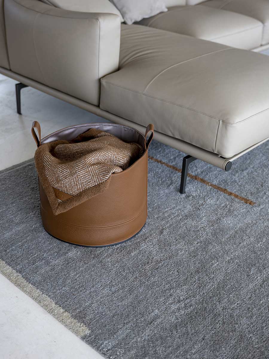 Leather Basket Basket