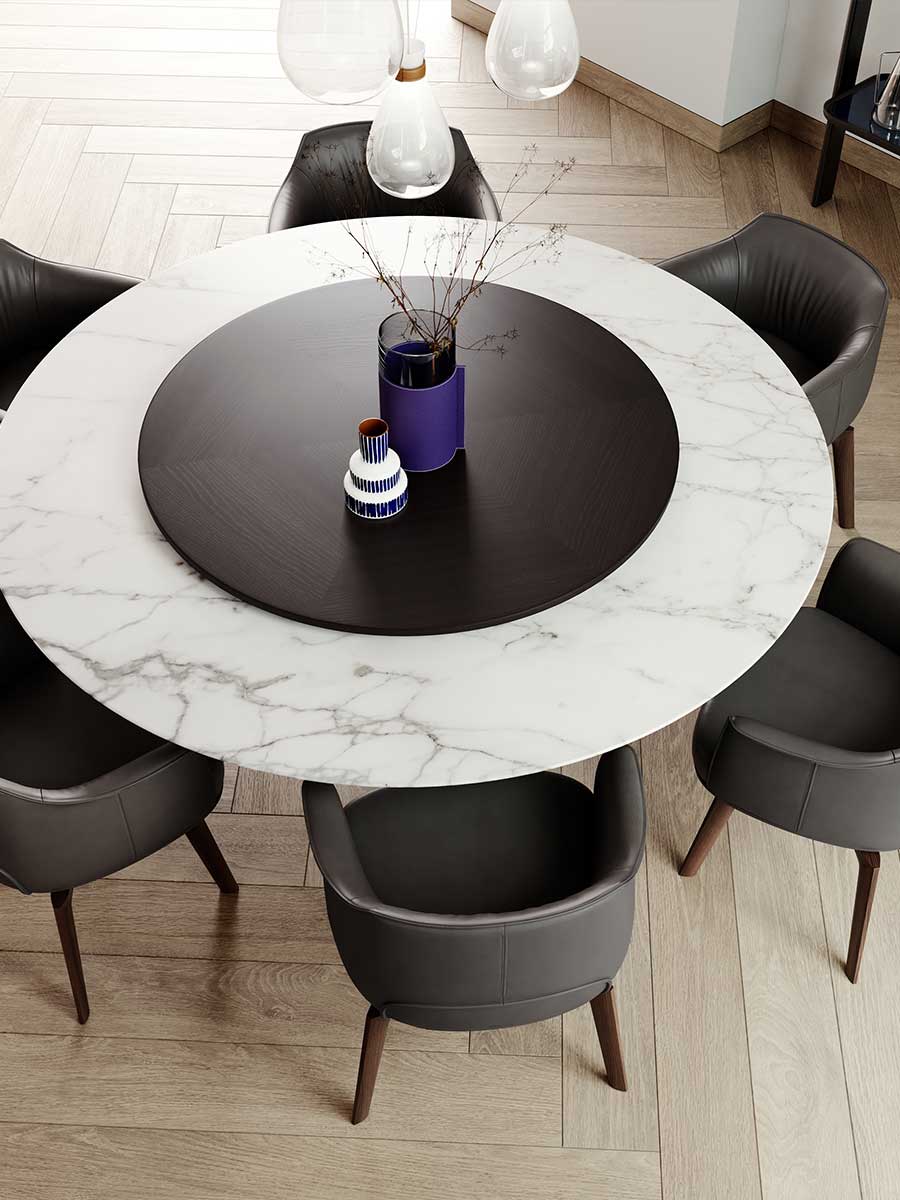 Mesa Due Table With Lazy Susan