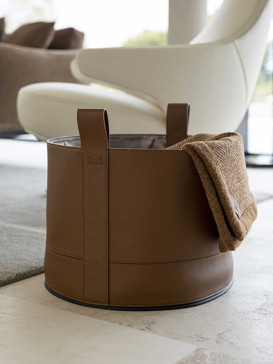 Leather Basket Basket