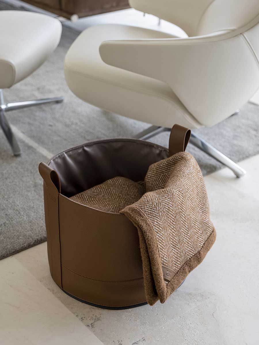 Leather Basket Basket