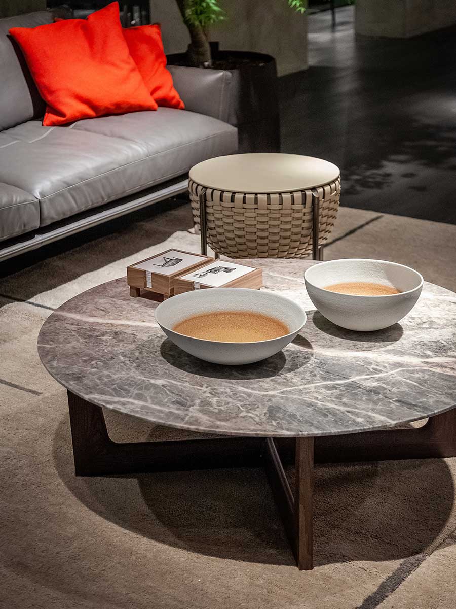 poltrona frau ilary wood base coffee table