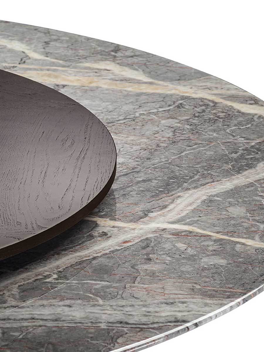 poltrona frau mesa due table with lasy susan