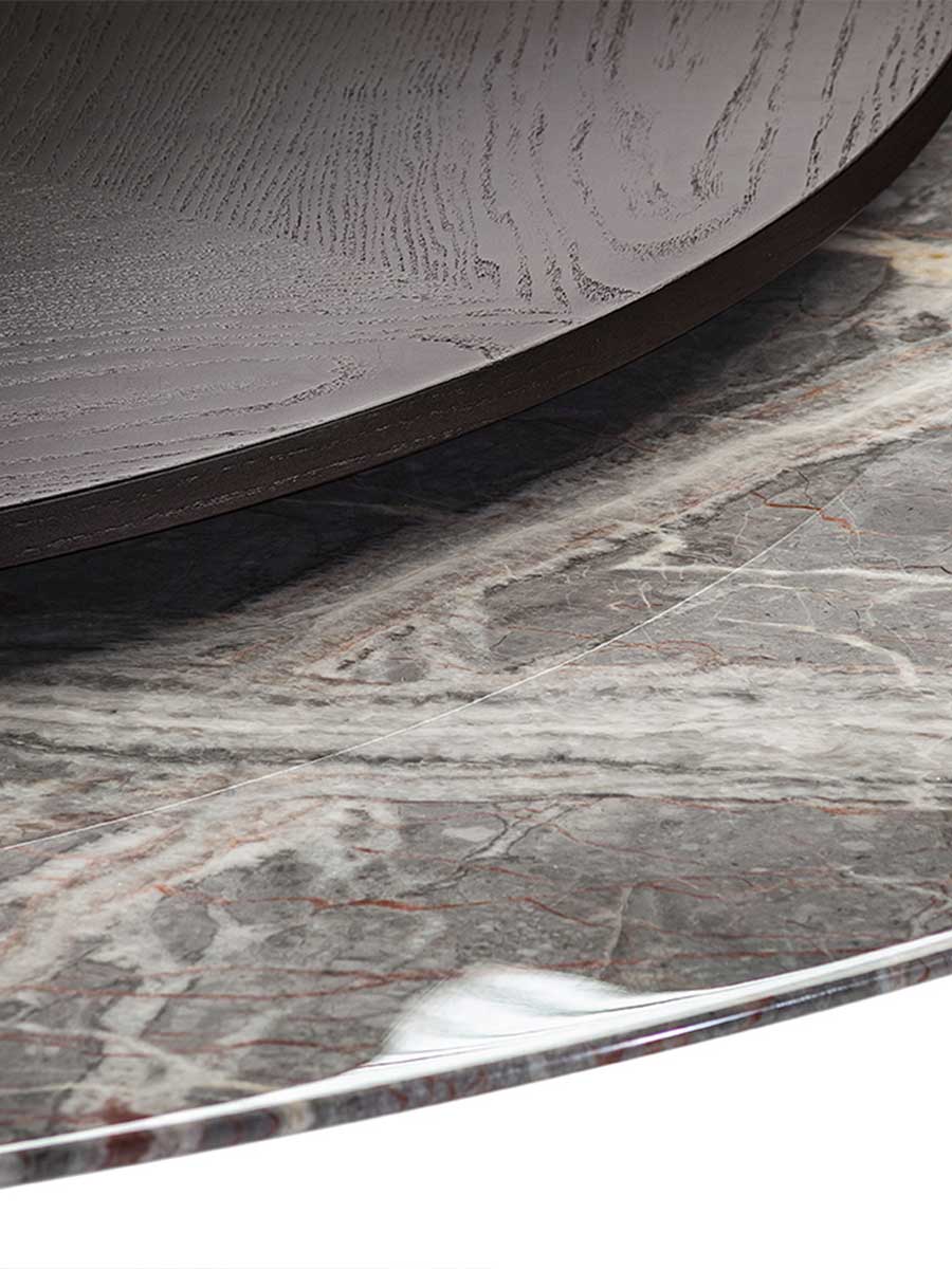 poltrona frau mesa due table with lasy susan