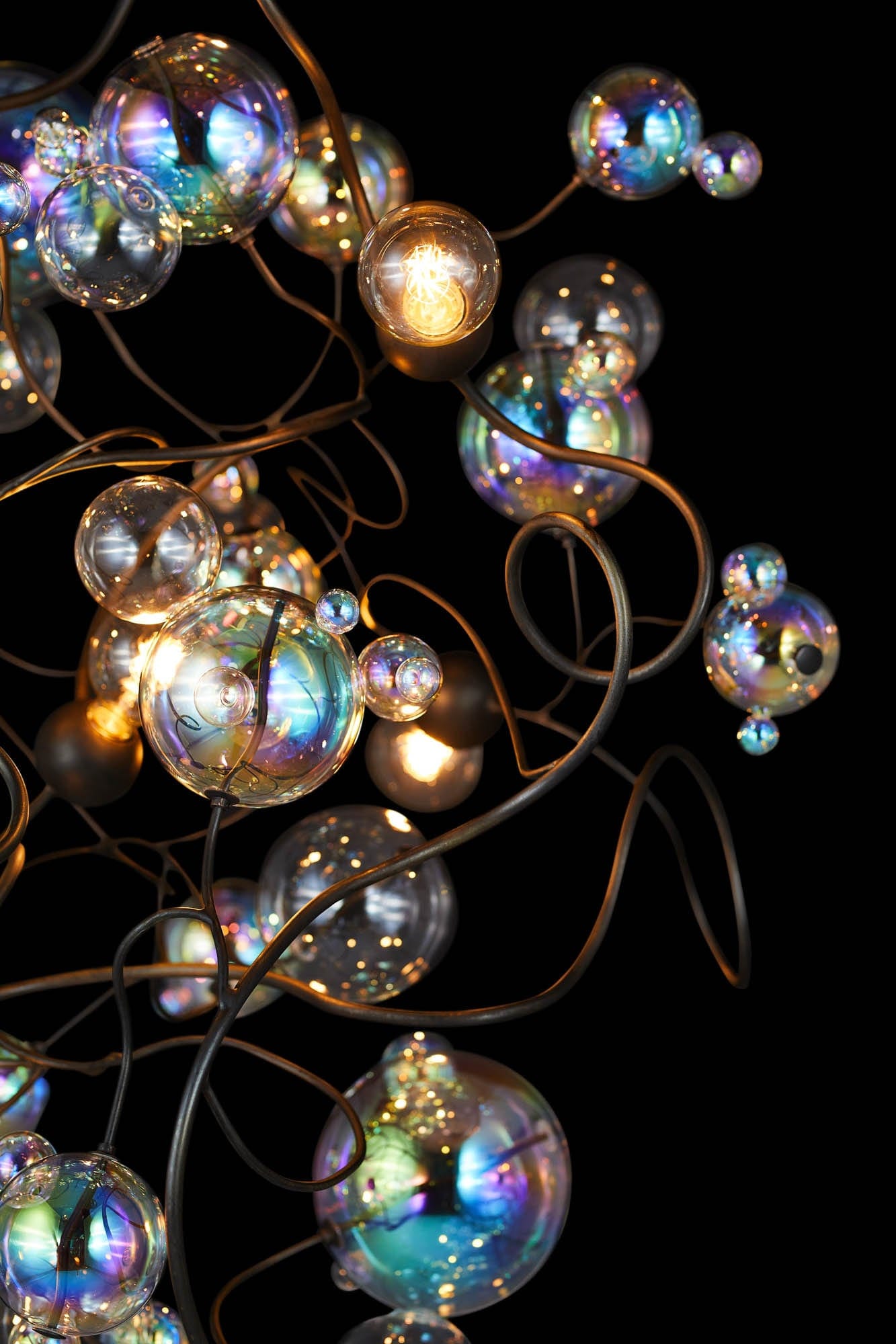 Bubbles Flow Chandelier Round