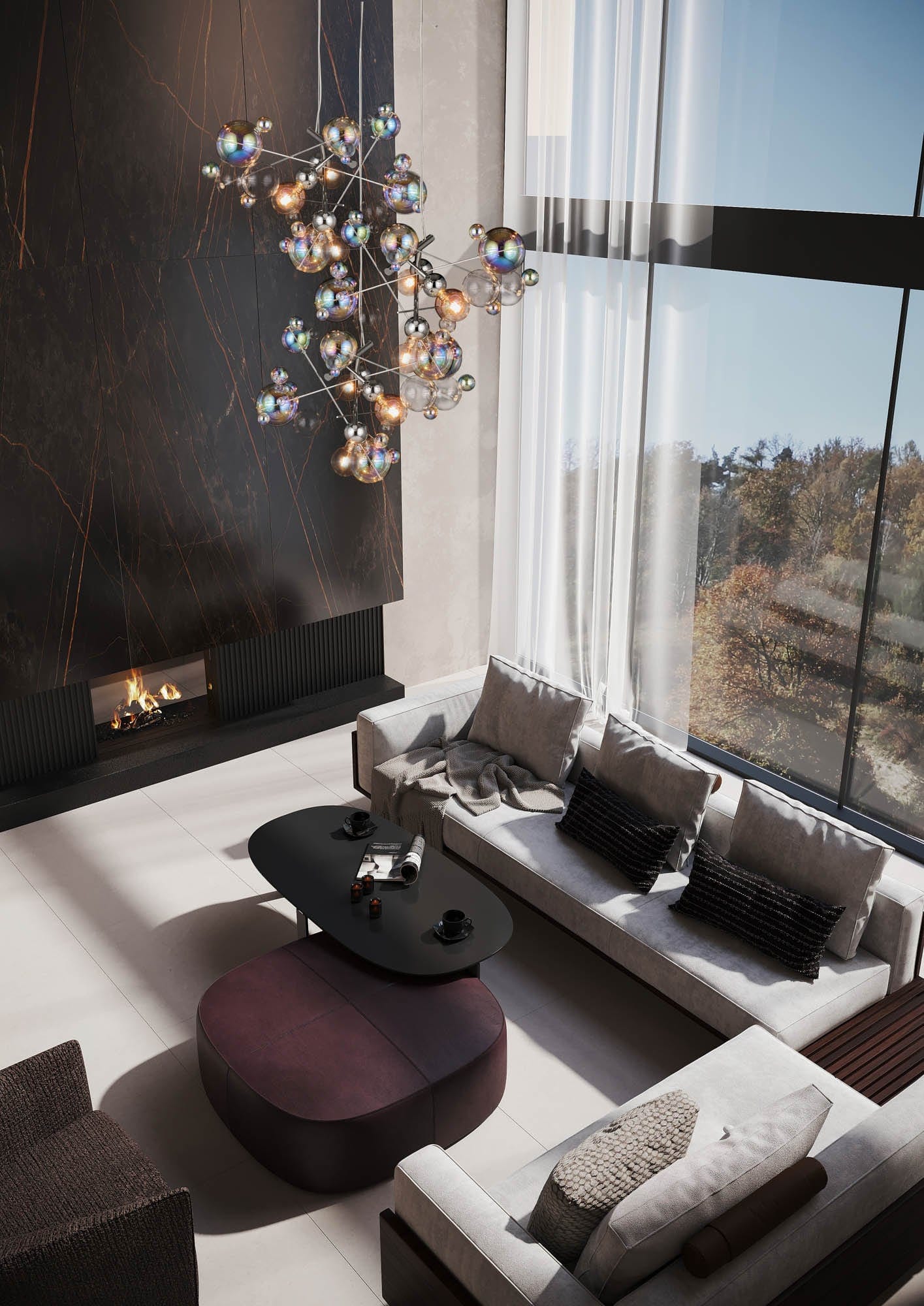 Bubbles Chandelier Round
