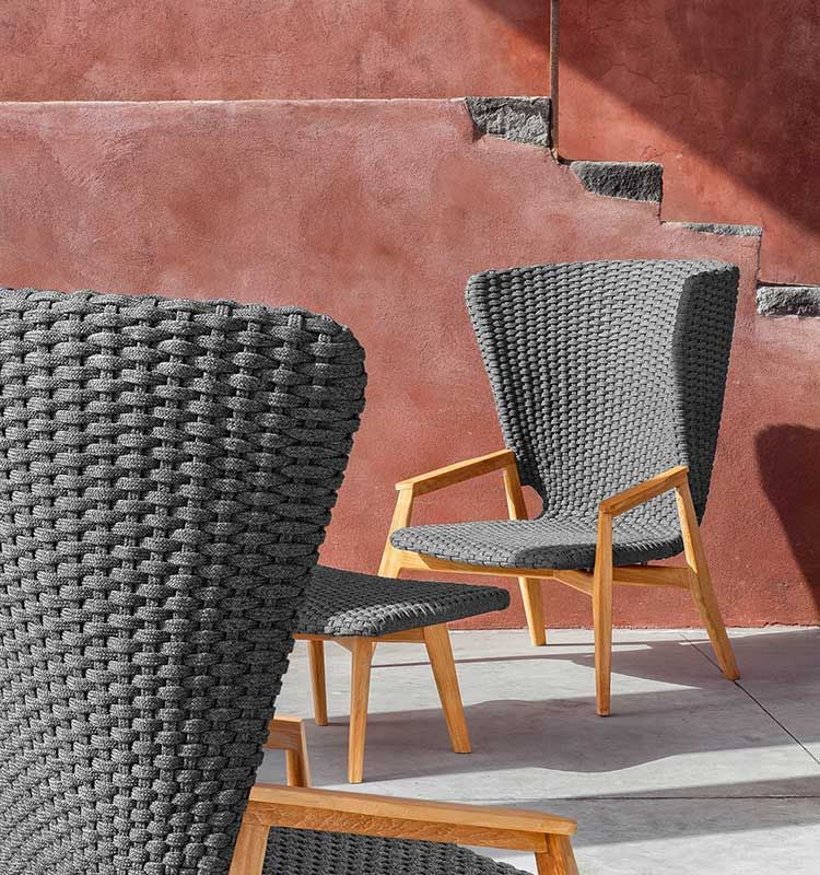 Knit High Back Lounge Armchair