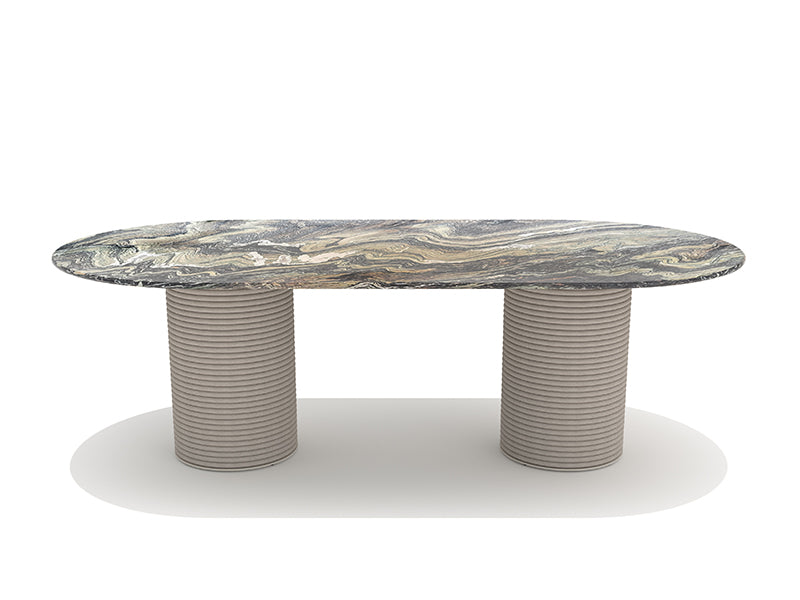 Patio Oval Dining Table 240X120 Cm