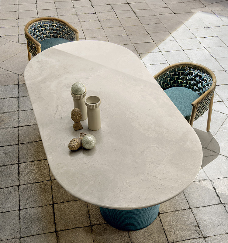 Patio Oval Dining Table 240X120 Cm